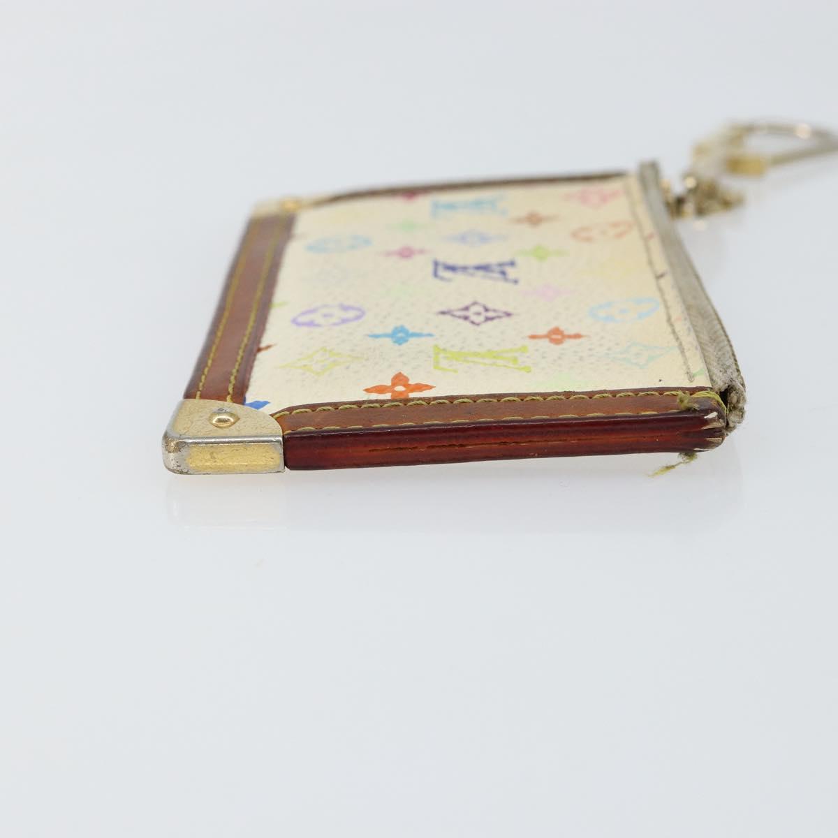 LOUIS VUITTON Monogram Multicolor Pochette Cles Purse White M92655 Auth 153418