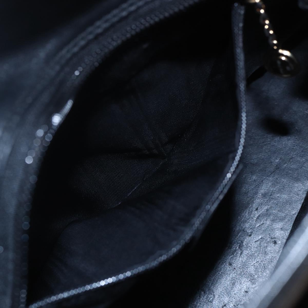 GUCCI Bamboo Hand Bag Leather 2way Black Gold 002 2058 0508 0 Auth 153437