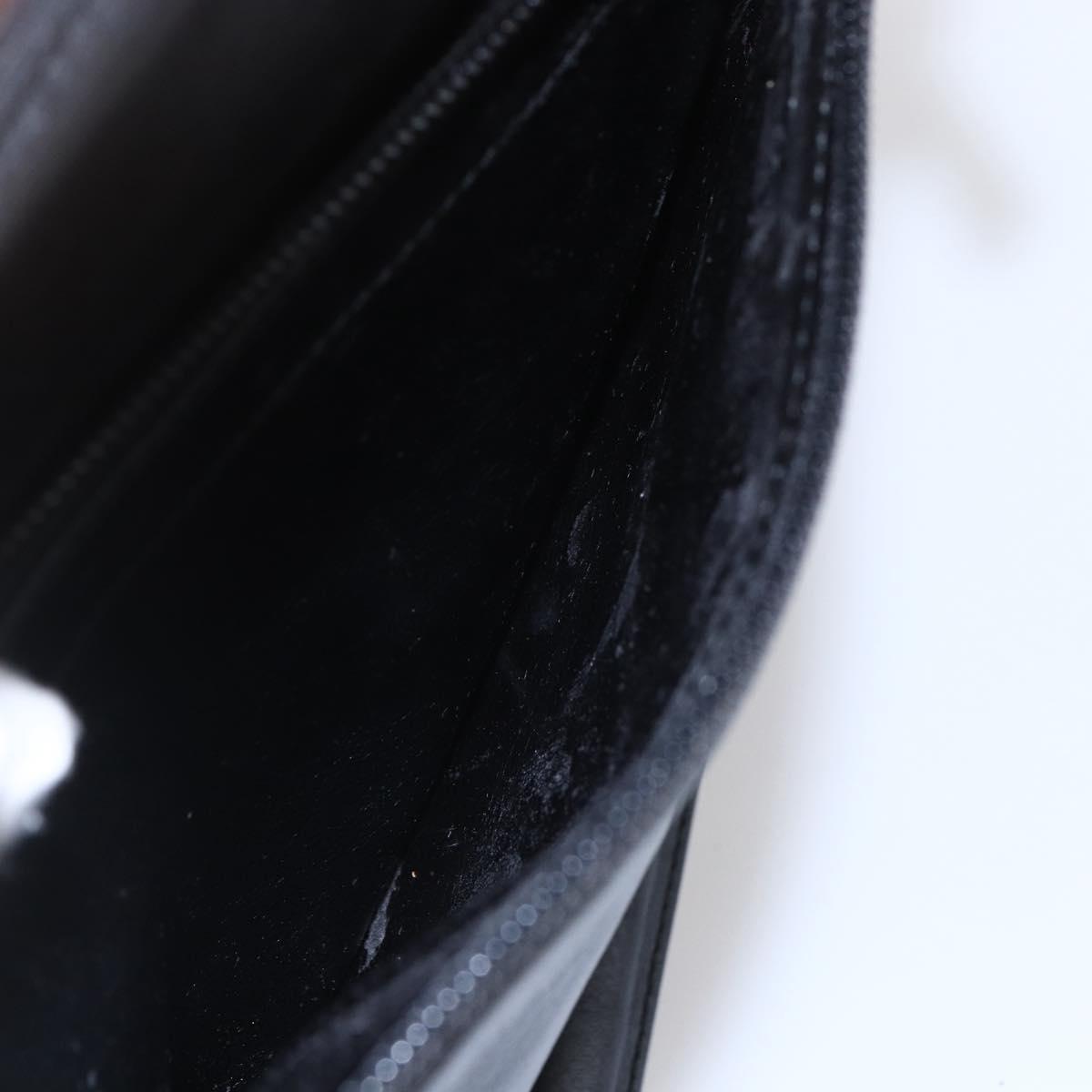 GUCCI Bamboo Hand Bag Leather 2way Black Gold 002 2058 0508 0 Auth 153437