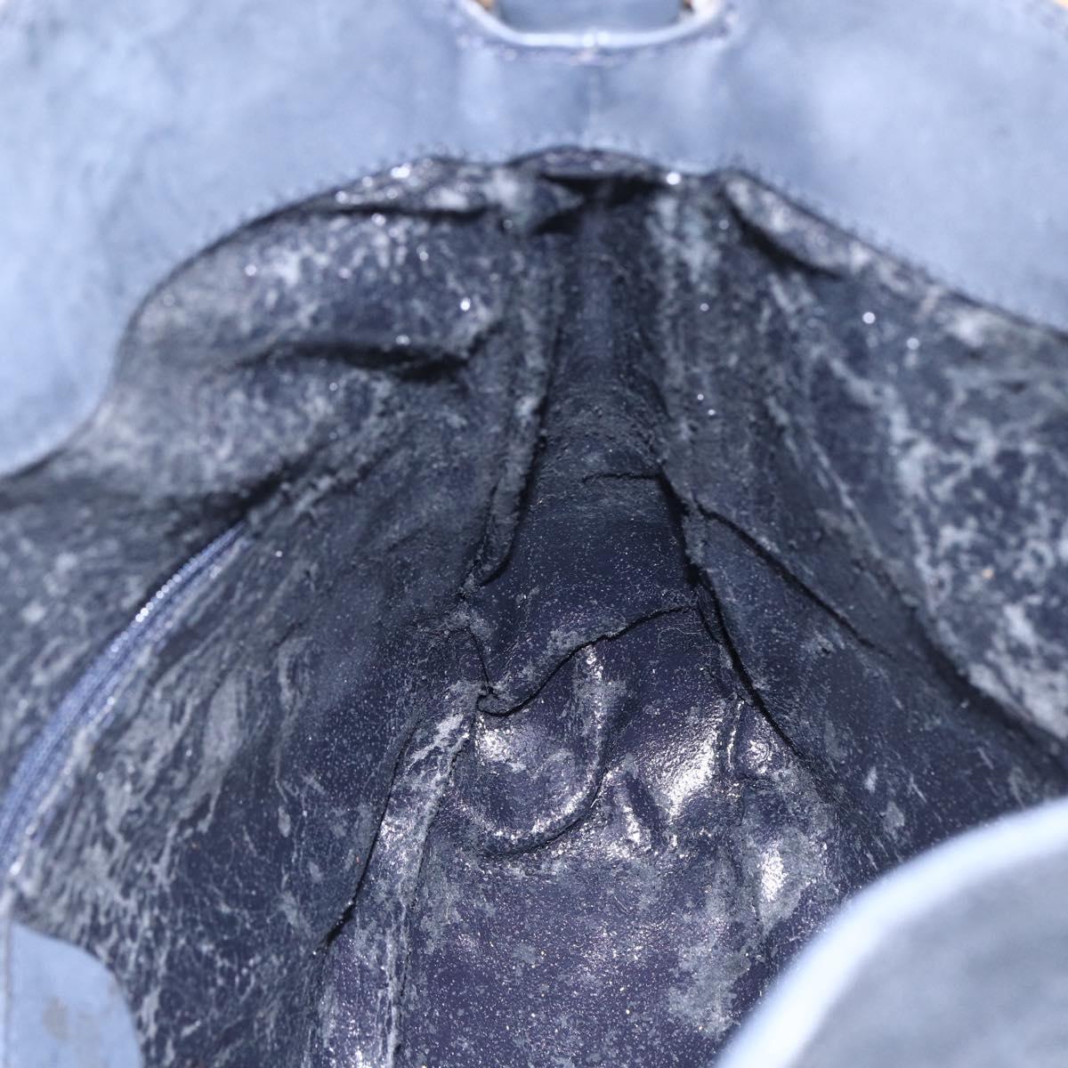 GUCCI Bamboo Hand Bag Suede 2way Navy Gold Auth 153438