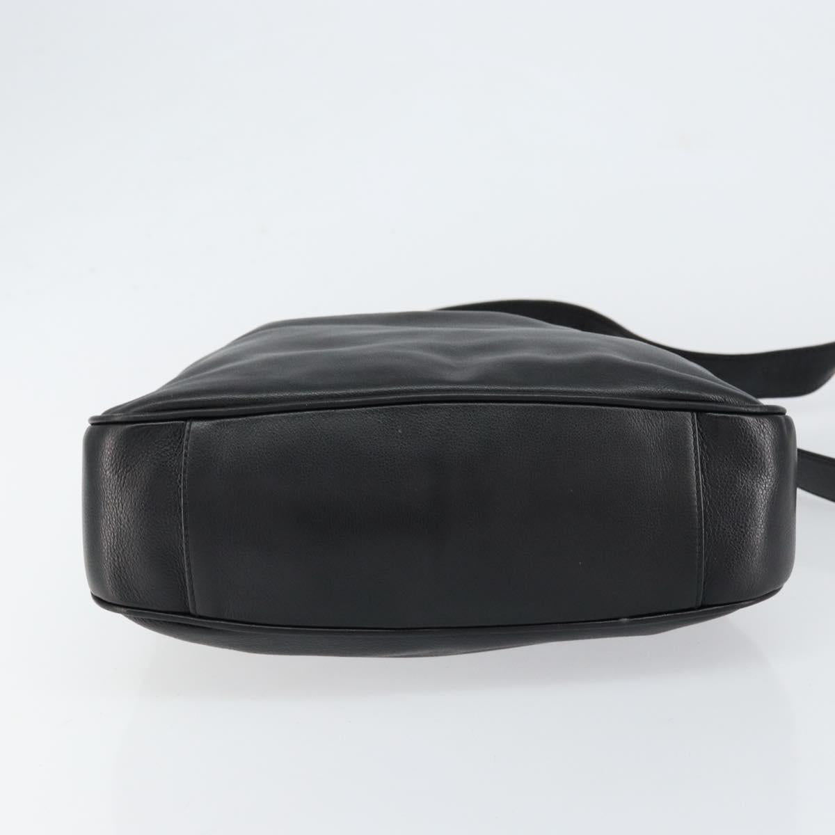 GUCCI Bamboo Hand Bag Leather 2way Black Gold 001 14 1638 Auth 153439