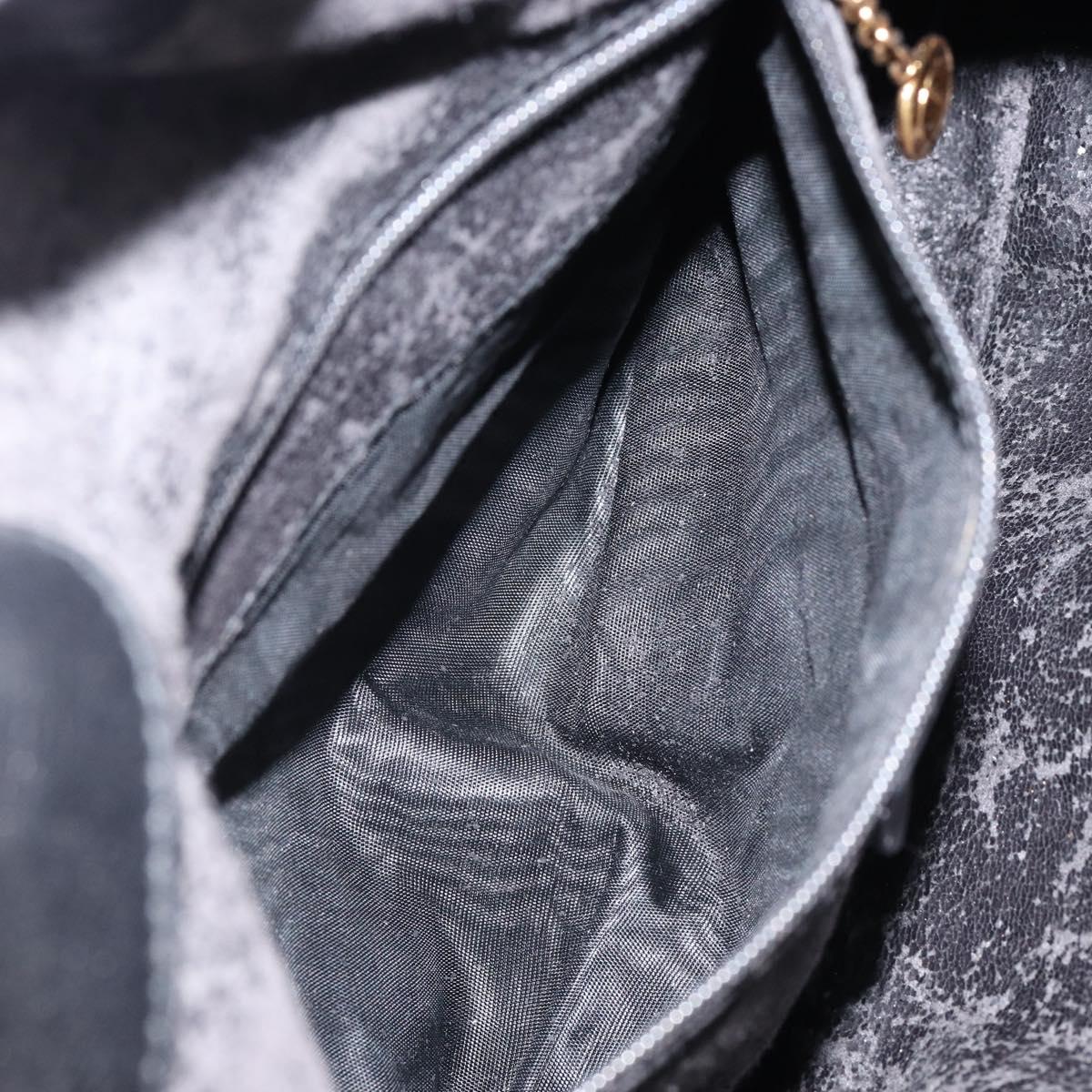 GUCCI Bamboo Hand Bag Leather 2way Black Gold 001 14 1638 Auth 153439