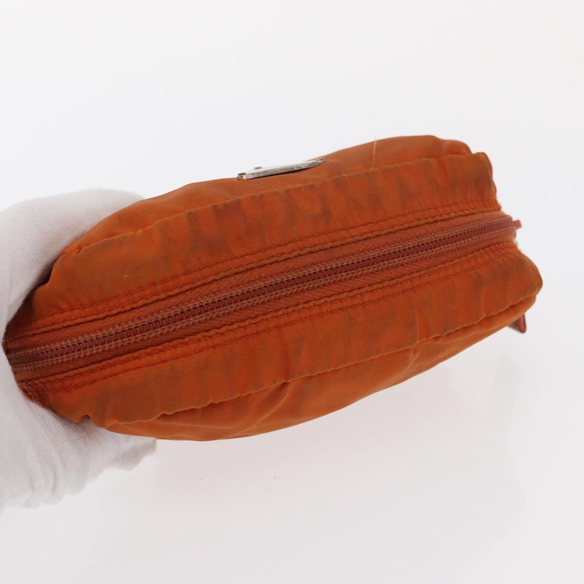 PRADA Pouch Nylon 3 Set Black Pink Orange Auth 153442