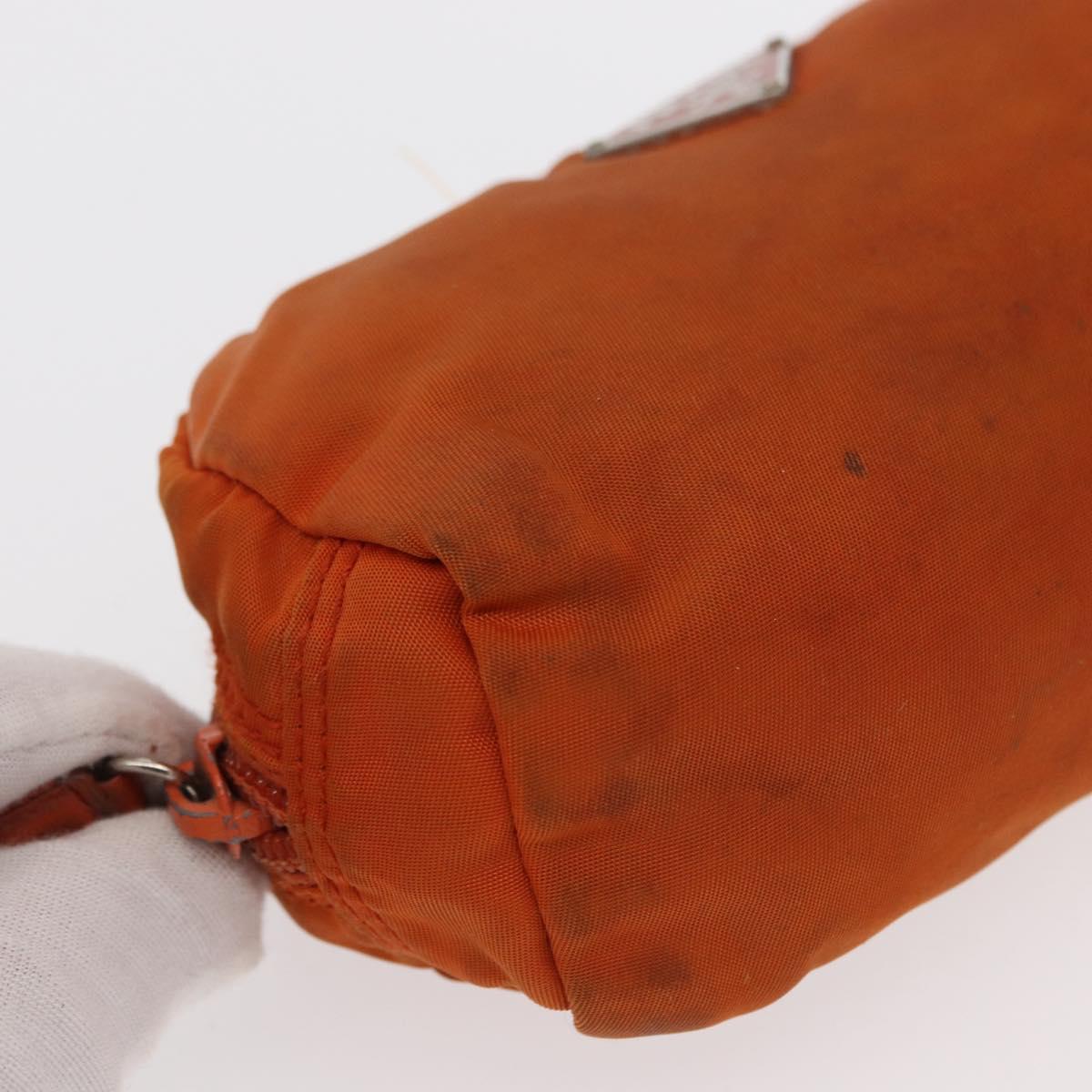 PRADA Pouch Nylon 3 Set Black Pink Orange Auth 153442