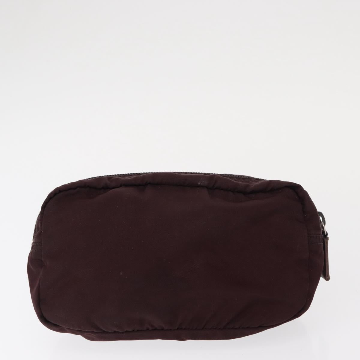 PRADA Pouch Nylon 3 Set Black Pink Orange Auth 153442