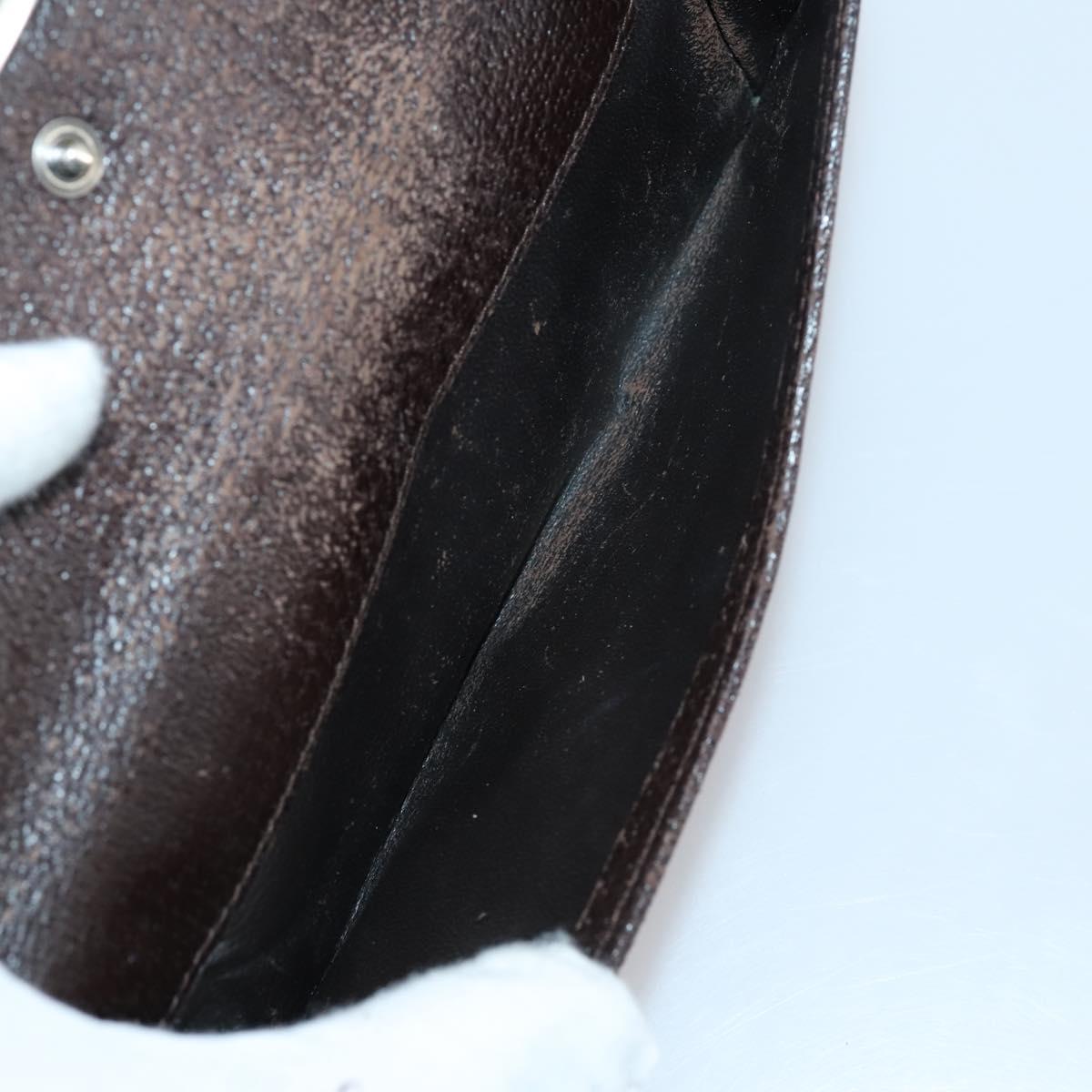 GUCCI GG Supreme Wallet Leather 4 Set Black Beige Auth 153445