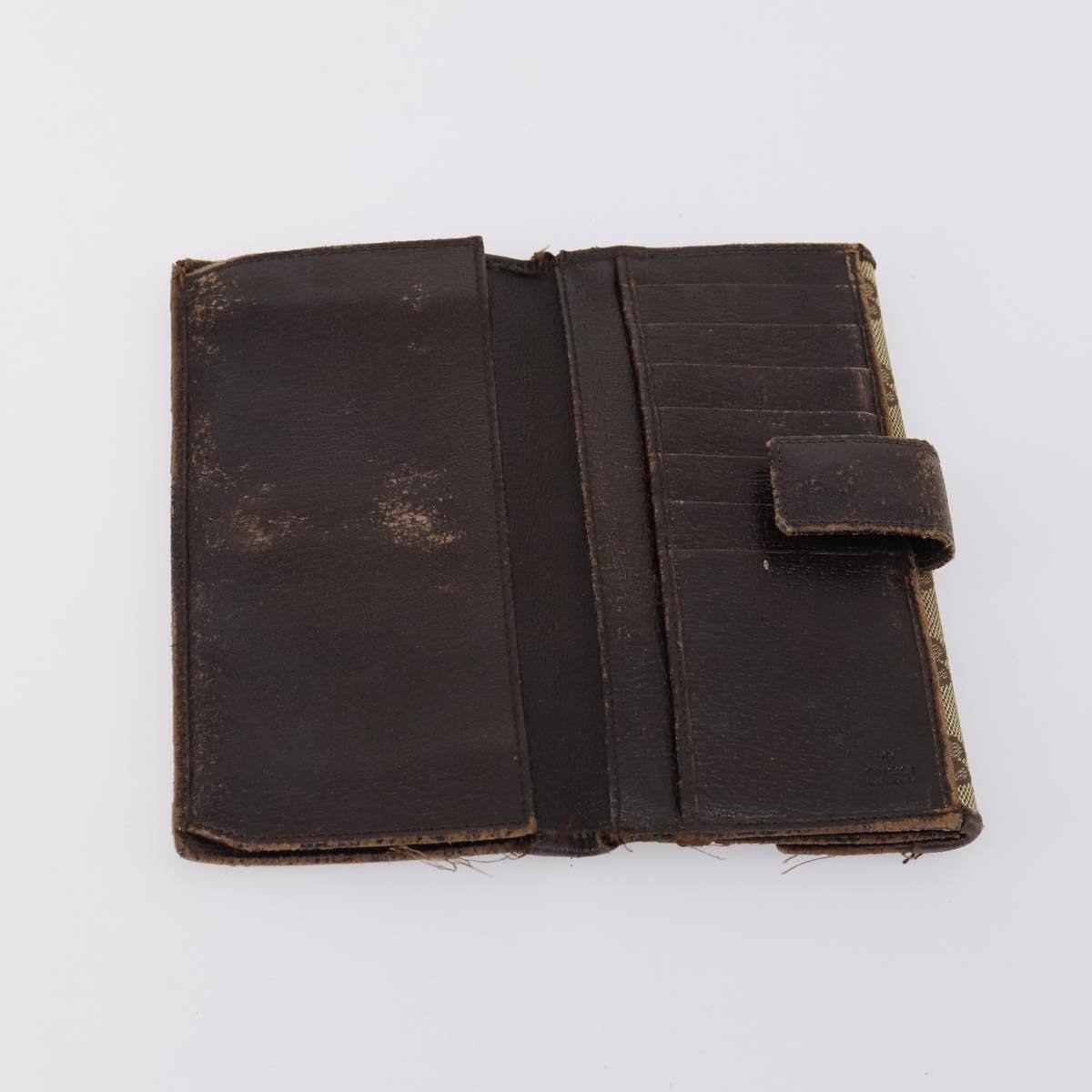 GUCCI GG Supreme Wallet Leather 4 Set Black Beige Auth 153445