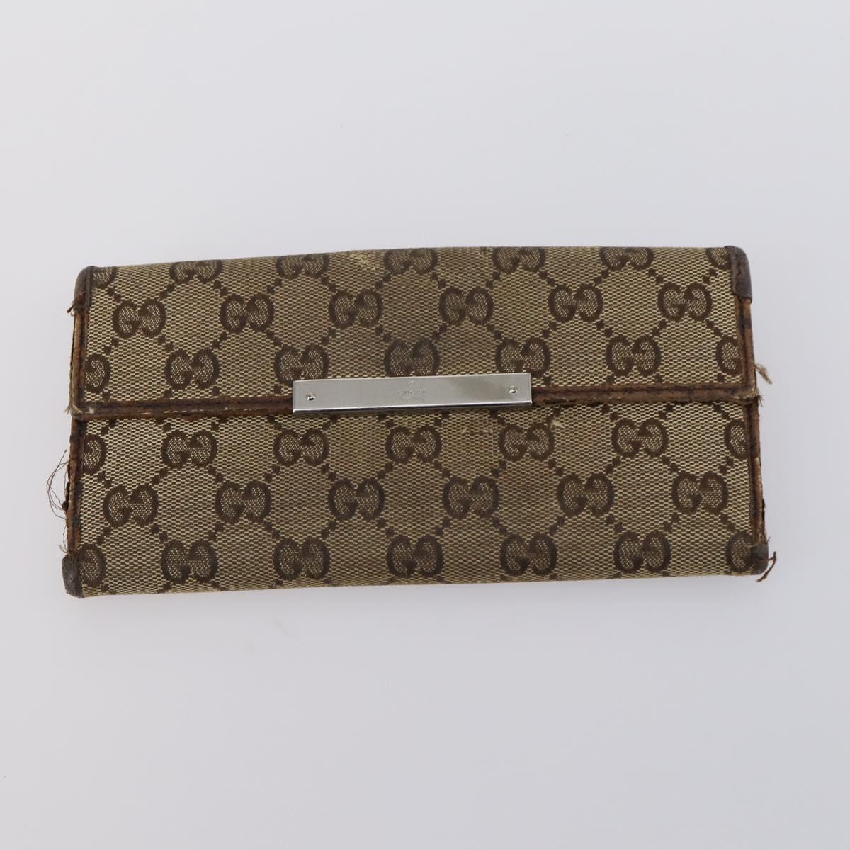 GUCCI GG Supreme Wallet Leather 4 Set Black Beige Auth 153445