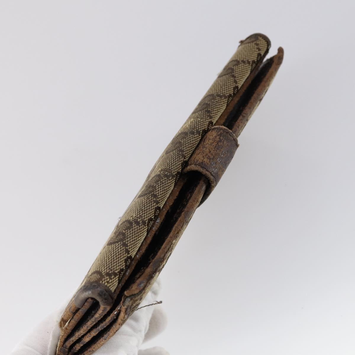 GUCCI GG Supreme Wallet Leather 4 Set Black Beige Auth 153445