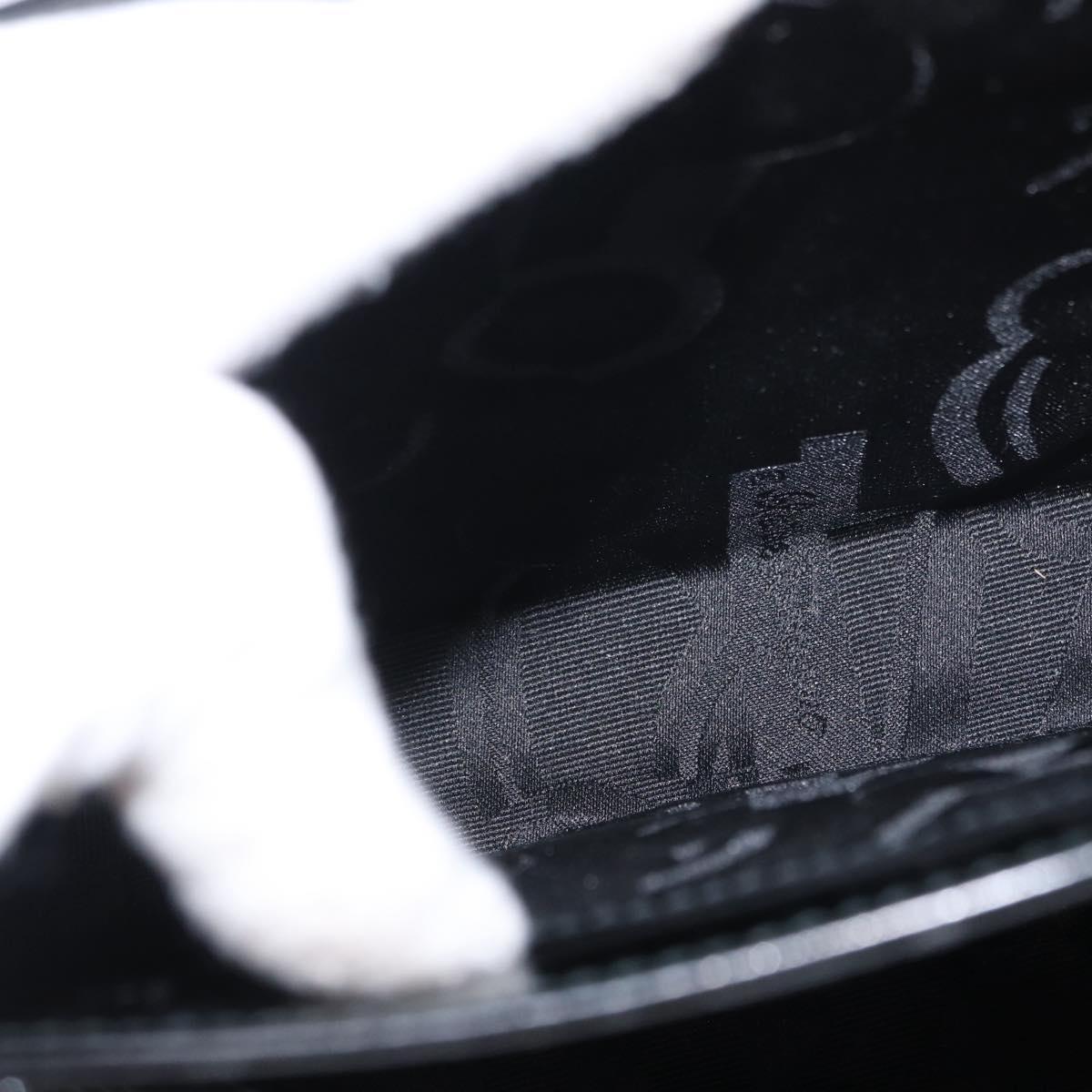 Salvatore Ferragamo Gancini Hand Bag Enamel 2way Black Gold Auth 153460