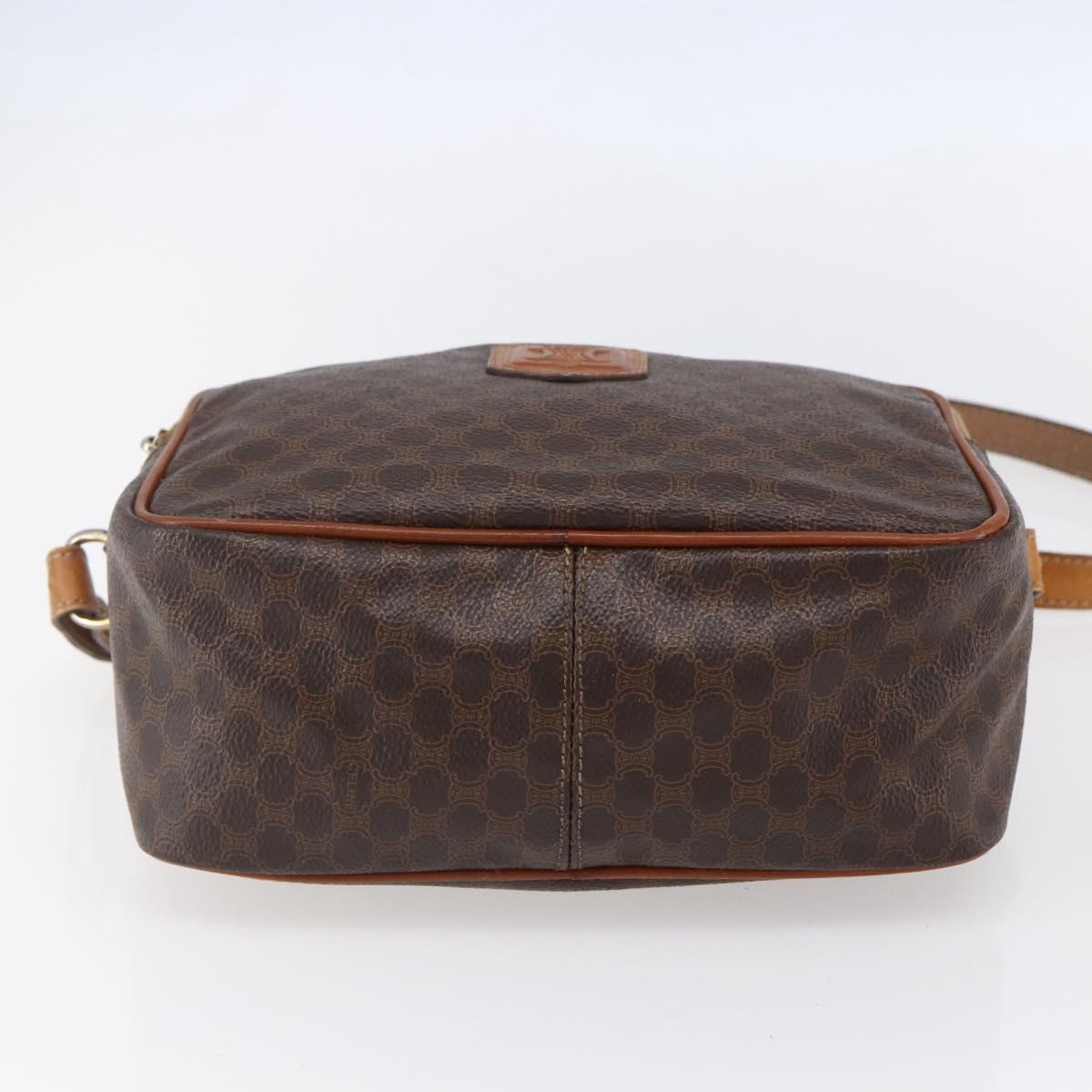 CELINE Macadam Canvas Hand Bag PVC Leather 2way Brown Gold Auth 153470