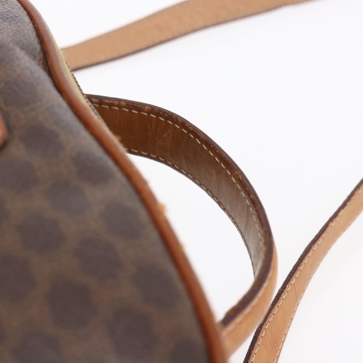 CELINE Macadam Canvas Hand Bag PVC Leather 2way Brown Gold Auth 153470