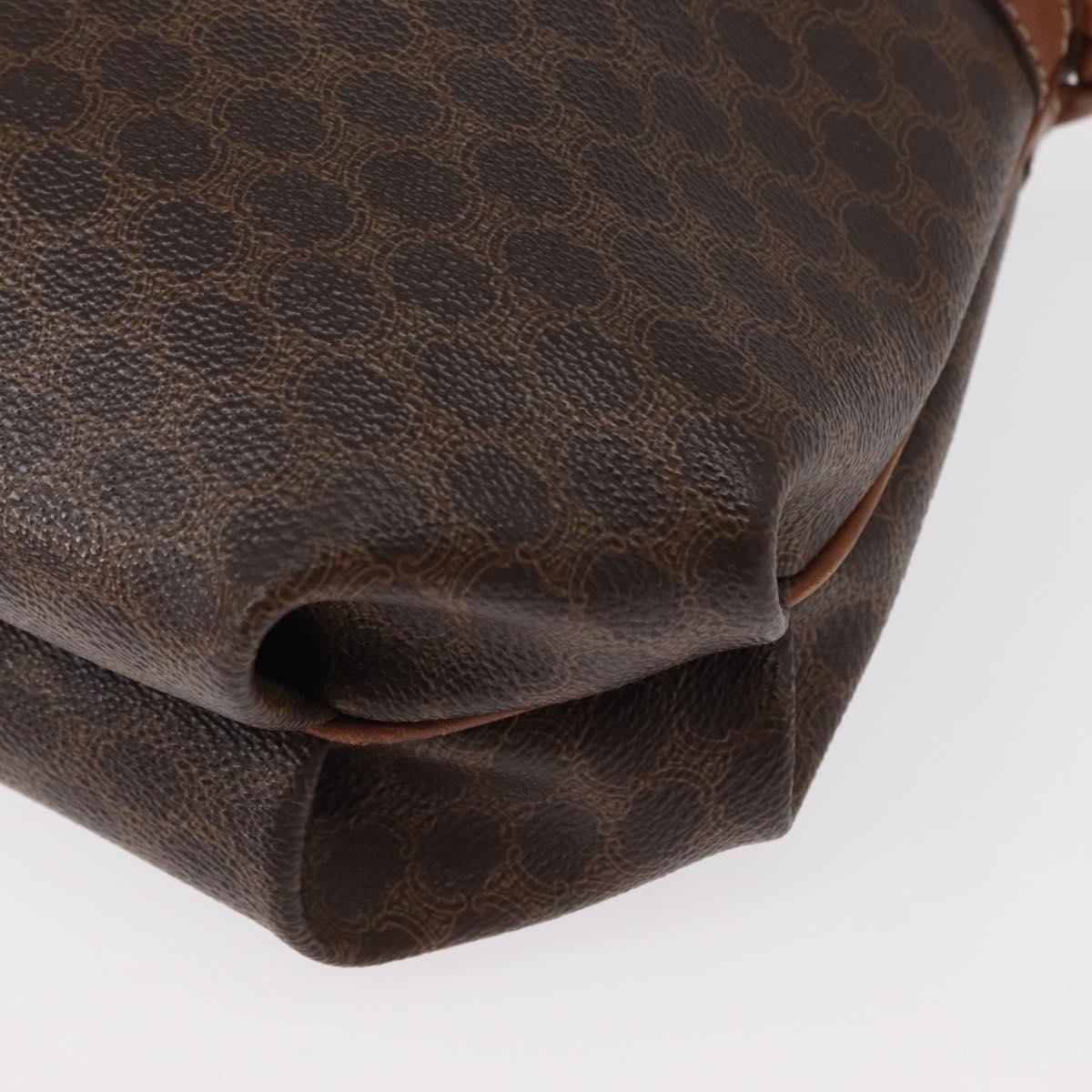 CELINE Macadam Canvas Shoulder Bag PVC Leather Brown Gold Auth 153471