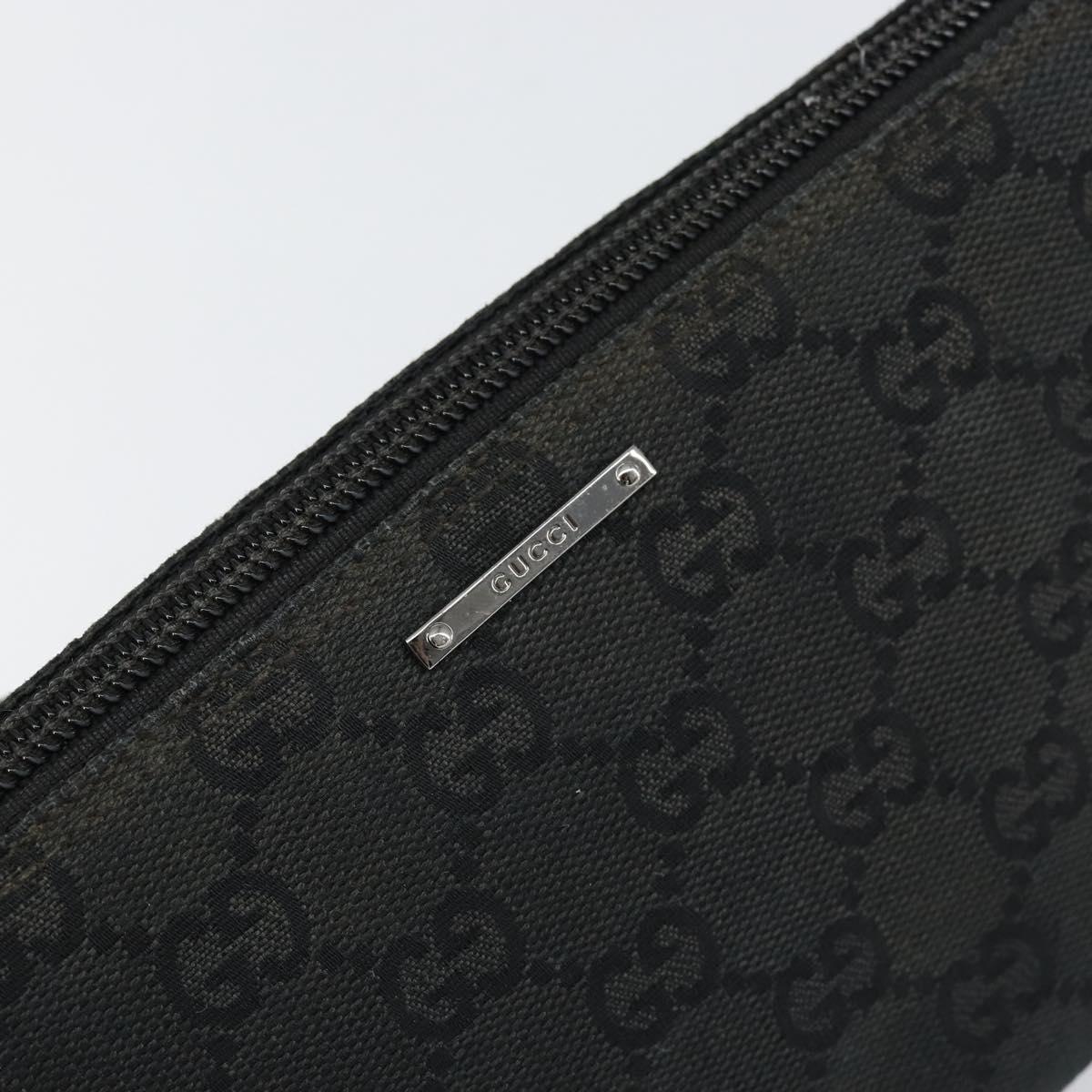 GUCCI GG Canvas Web Sherry Line Accessory Pouch Black 141809 Auth 153474