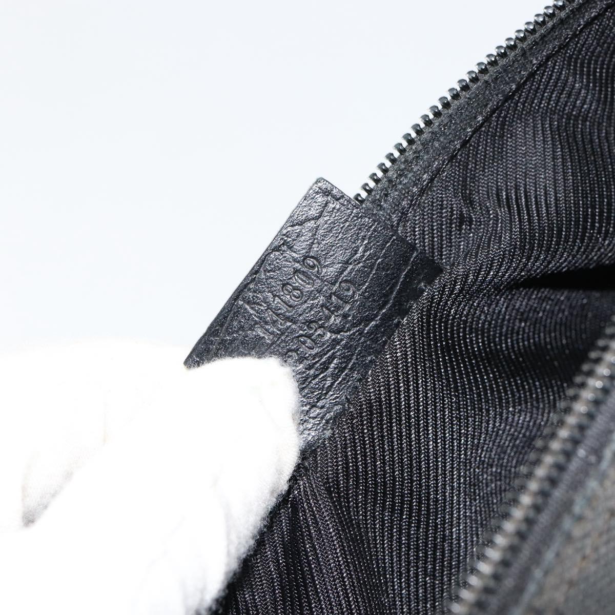 GUCCI GG Canvas Web Sherry Line Accessory Pouch Black 141809 Auth 153474