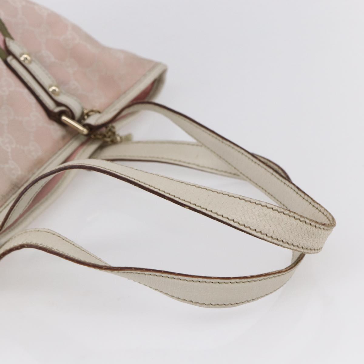 GUCCI GG Canvas Sherry Line Tote Bag Gold Pink 137396 Auth 153475