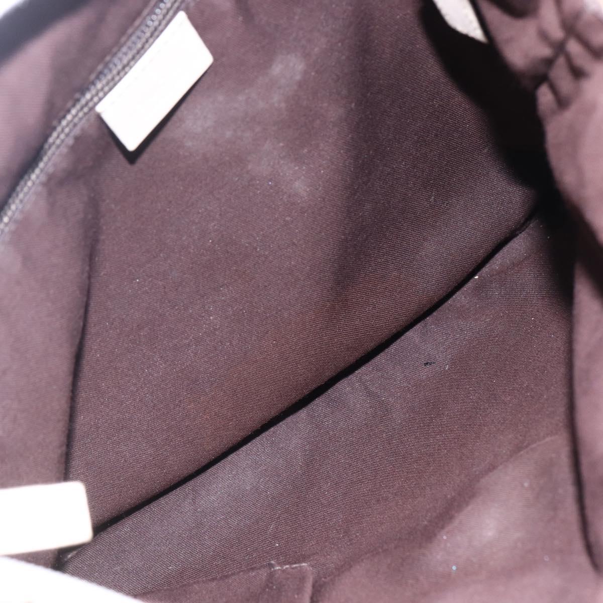 GUCCI GG Canvas Shoulder Bag Beige Silver 145857 Auth 153476