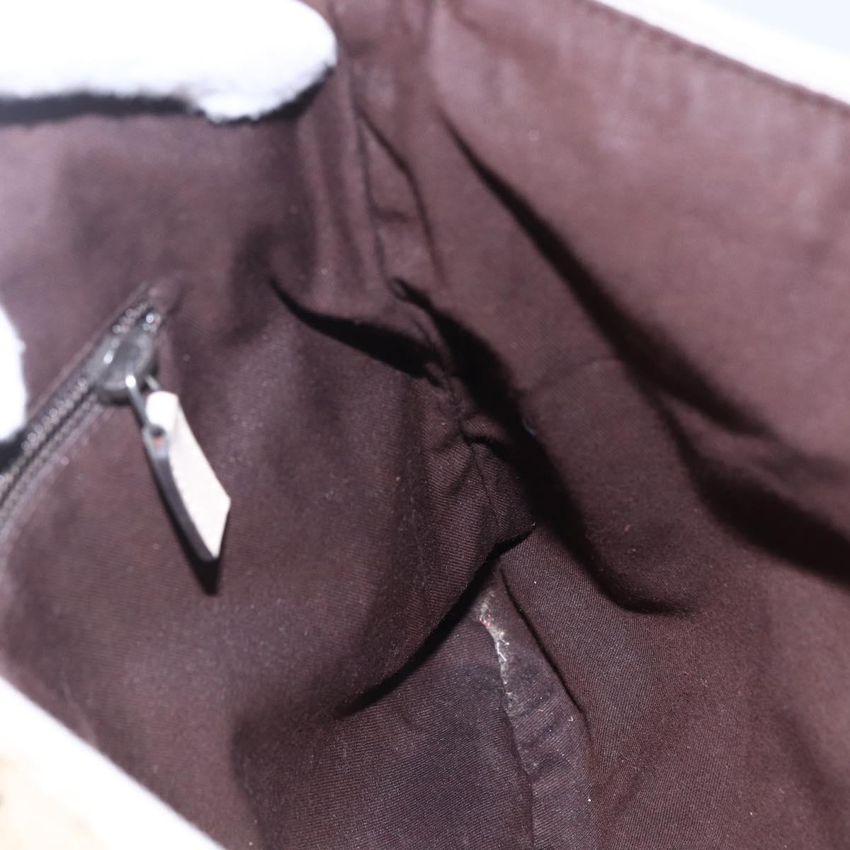 GUCCI GG Canvas Shoulder Bag Beige Silver 145857 Auth 153476