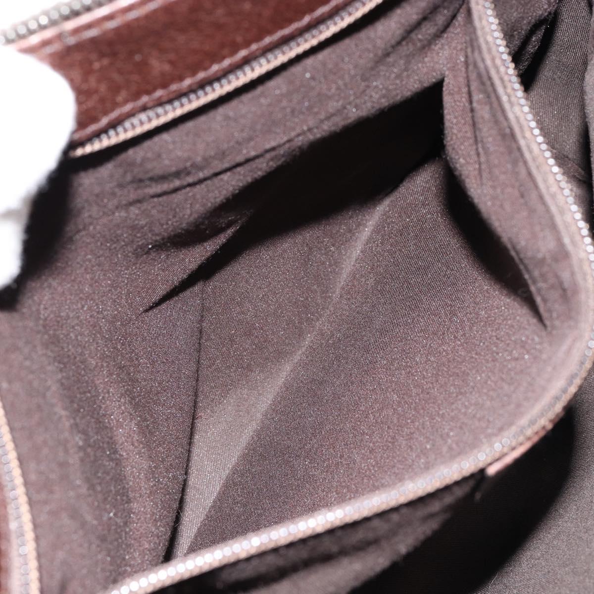 GUCCI GG Canvas Shoulder Bag Beige Silver 114273 Auth 153477