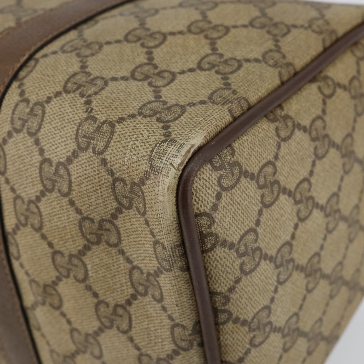 GUCCI GG Supreme Web Sherry Line Boston Bag PVC Beige Gold 40 02 007 Auth 153479