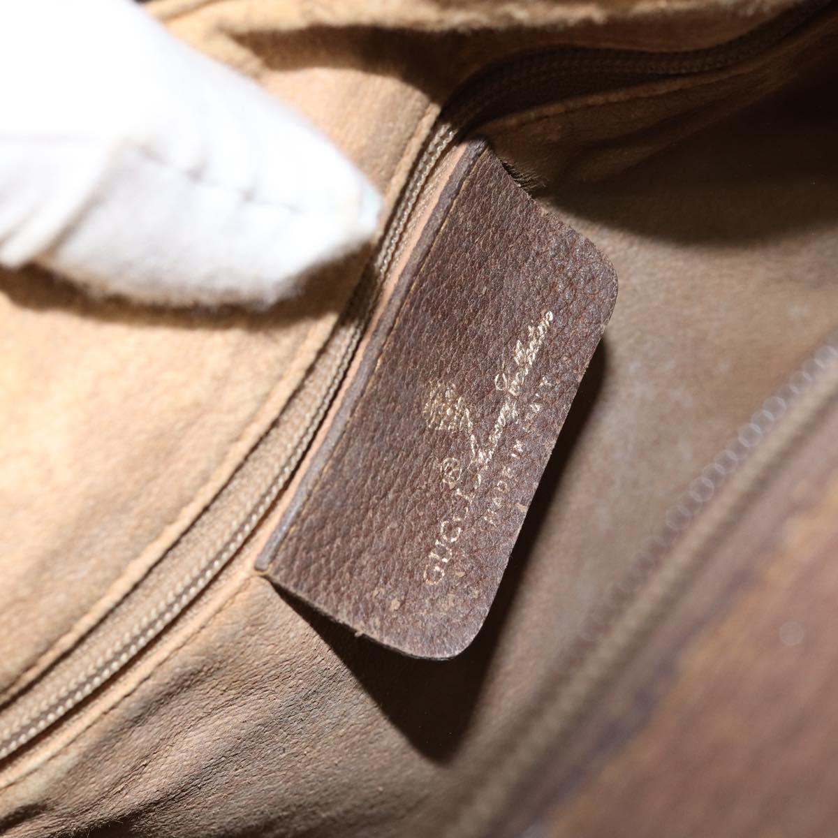 GUCCI GG Supreme Web Sherry Line Boston Bag PVC Beige Gold 40 02 007 Auth 153479