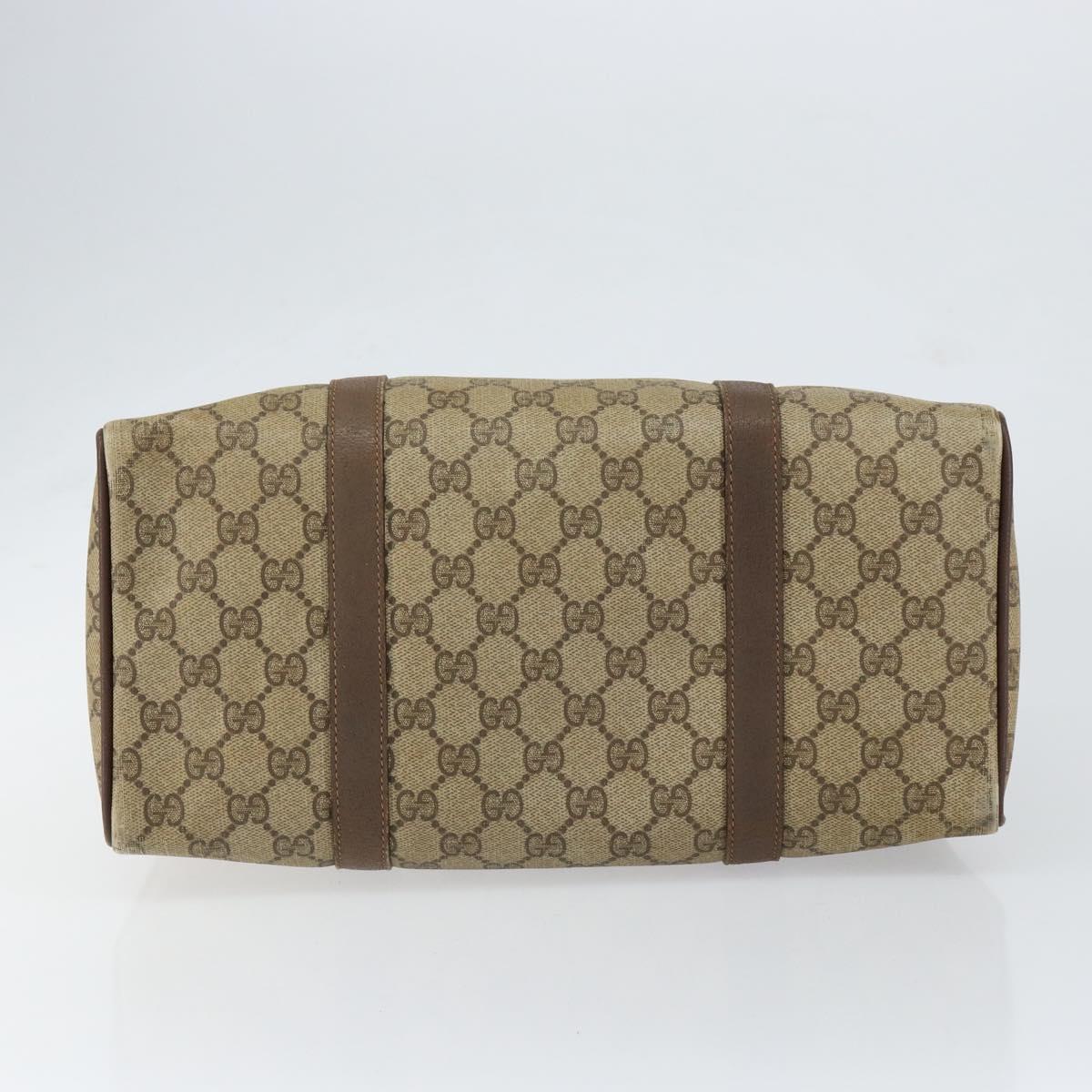 GUCCI GG Supreme Web Sherry Line Boston Bag PVC Beige Gold 40 02 007 Auth 153479