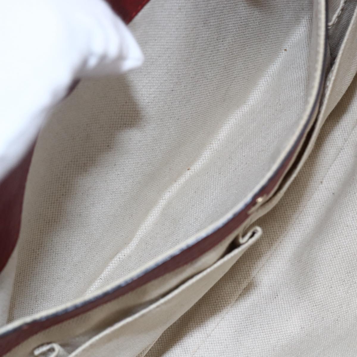 GUCCI Bamboo Hand Bag Leather 2way Red Gold 323660 Auth 153482