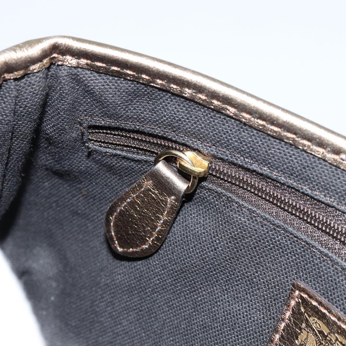 BURBERRY Nova Check Accessory Pouch PVC Beige Gold Auth 153483