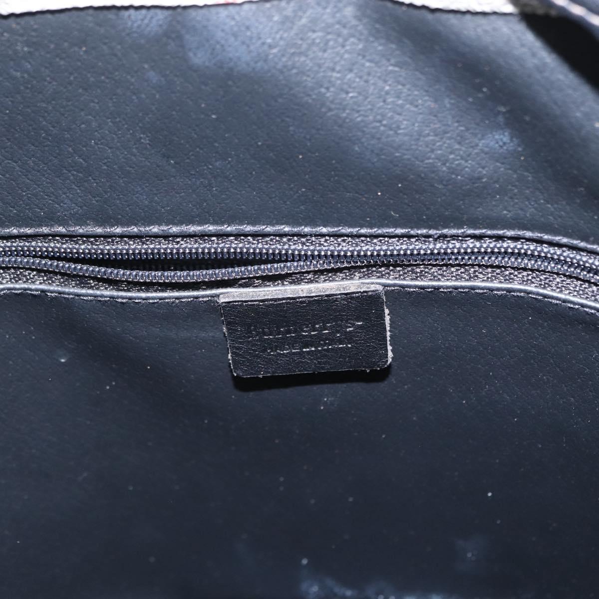 BURBERRY Nova Check Shoulder Bag PVC Gray Gold Auth 153486