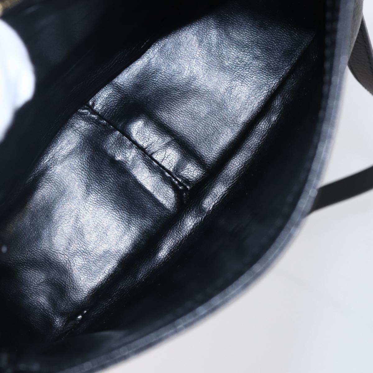 BALLY Shoulder Bag Leather Black Gold Auth 153489