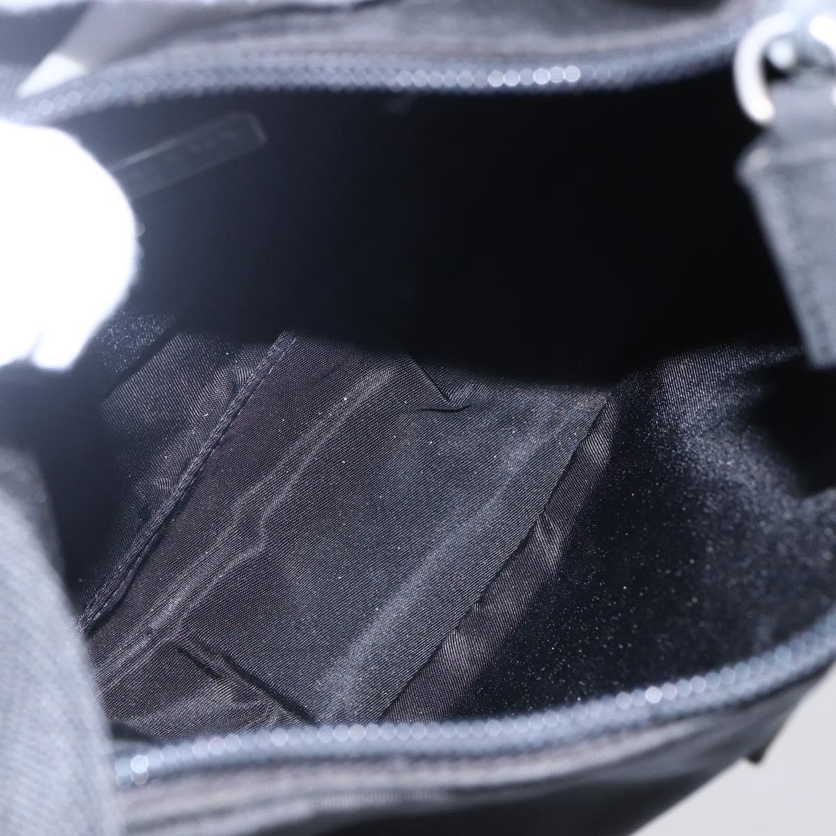 PRADA Hand Bag Nylon Black Silver Auth 153493