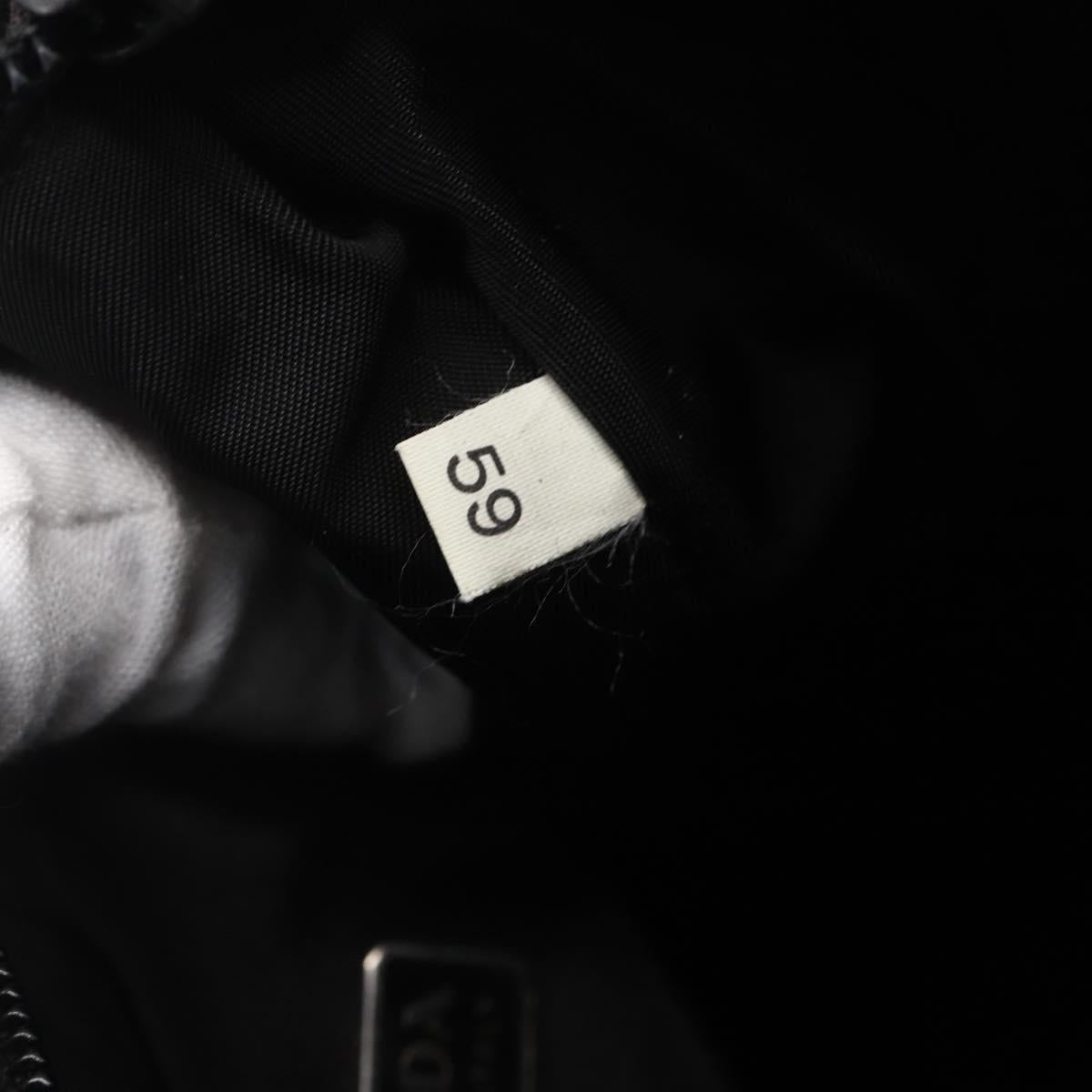 PRADA Hand Bag Nylon Black Silver Auth 153493