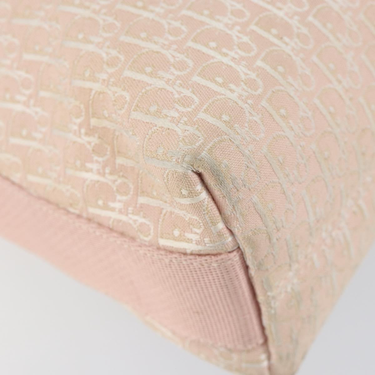 Christian Dior Trotter Canvas Shoulder Bag Pink Silver Auth 153498