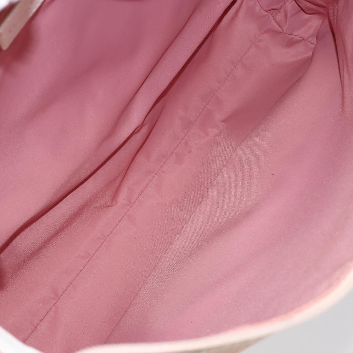 Christian Dior Trotter Canvas Shoulder Bag Pink Silver Auth 153498