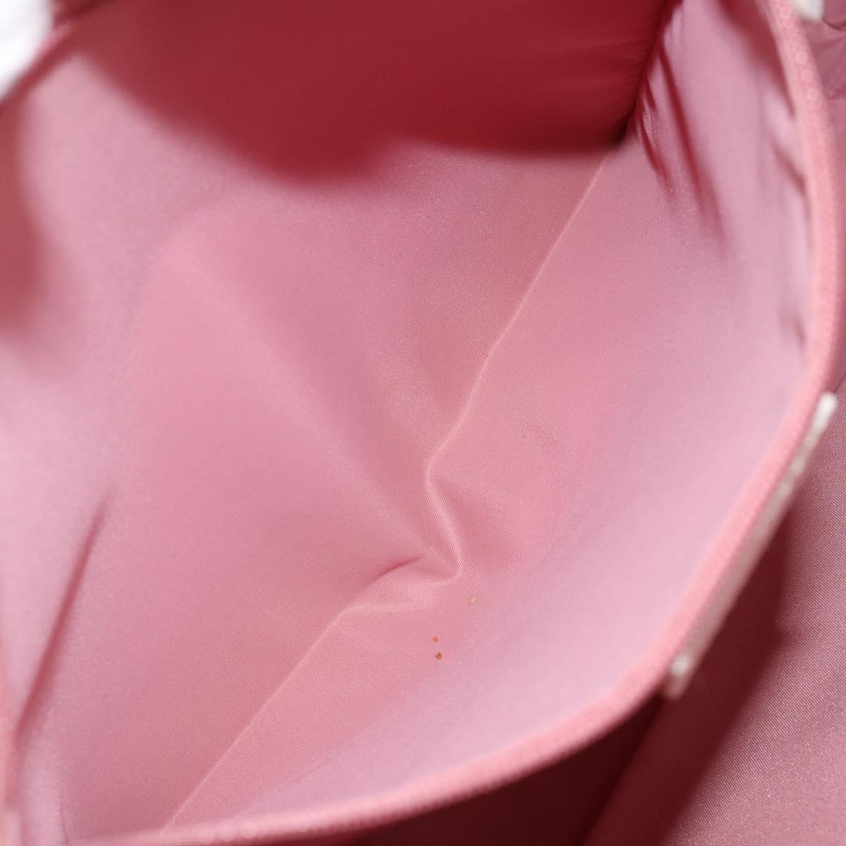 Christian Dior Trotter Canvas Shoulder Bag Pink Silver Auth 153498