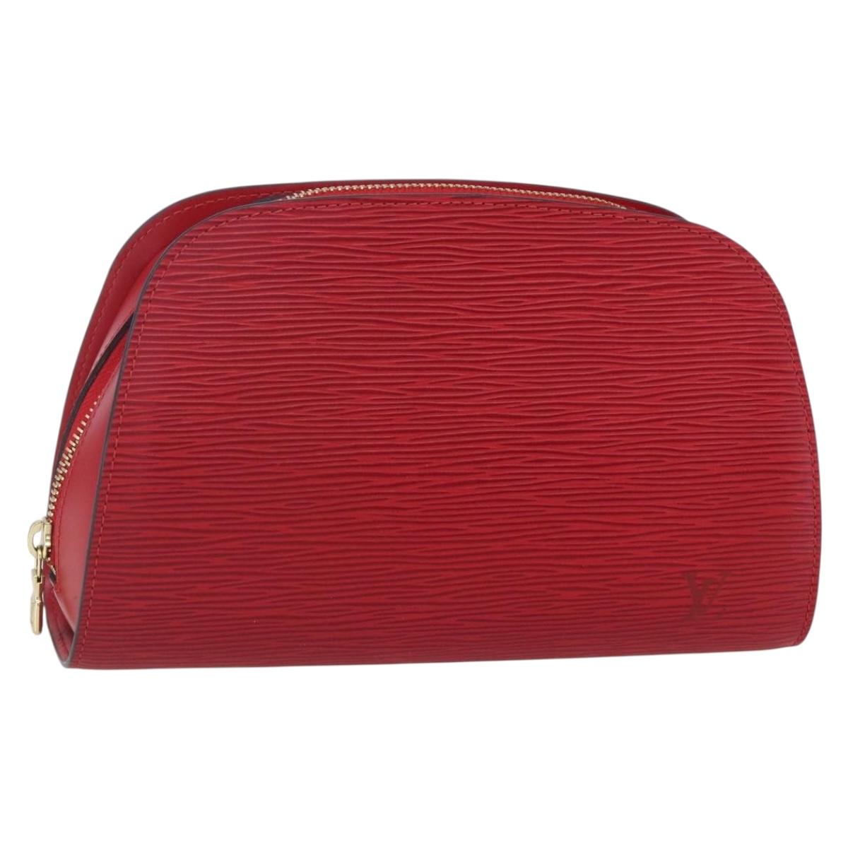 LOUIS VUITTON Epi Dauphine MM Pouch Red M48457 LV Auth 153510