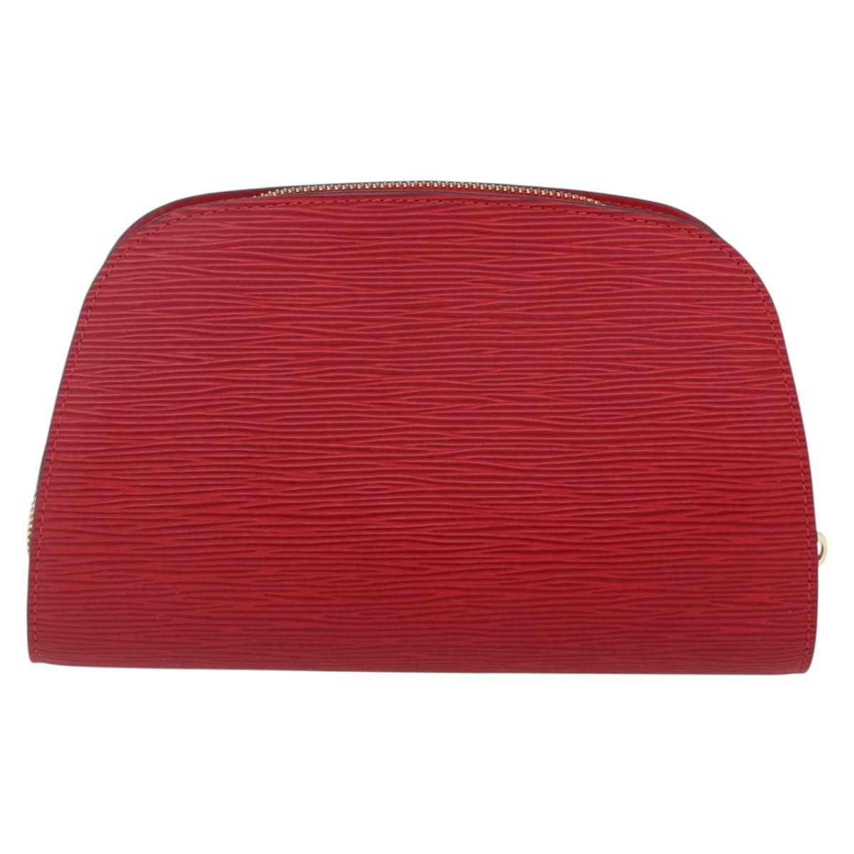LOUIS VUITTON Epi Dauphine MM Pouch Red M48457 LV Auth 153510