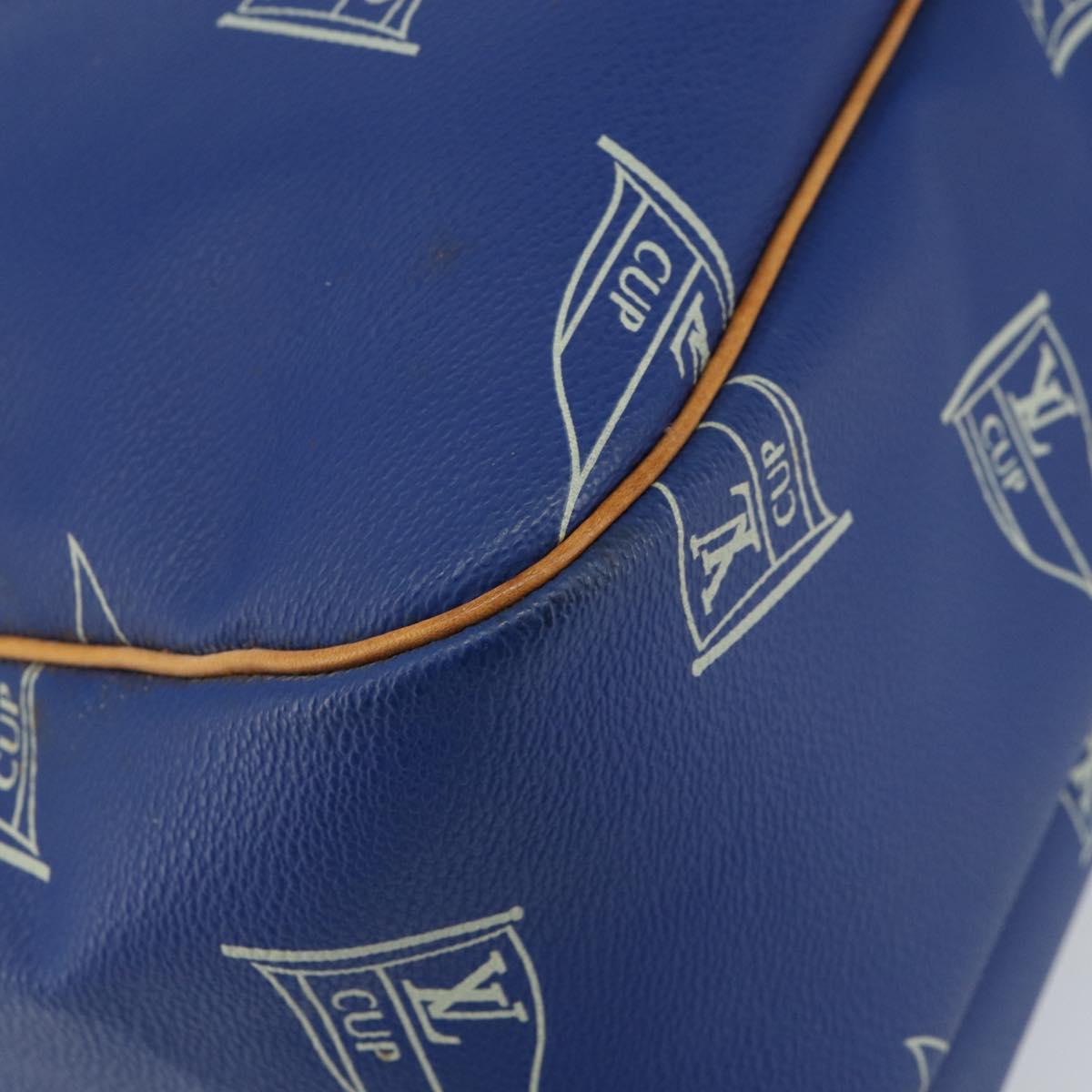 LOUIS VUITTON LV Cup Sac Cowes Bag Coated Canvas Blue M80008 LV Auth 153511