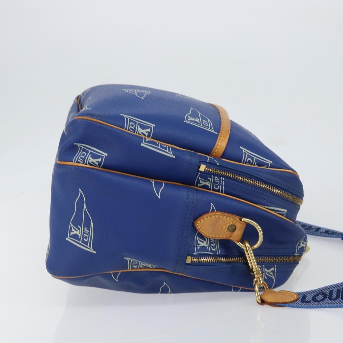 LOUIS VUITTON LV Cup Sac Cowes Bag Coated Canvas Blue M80008 LV Auth 153511