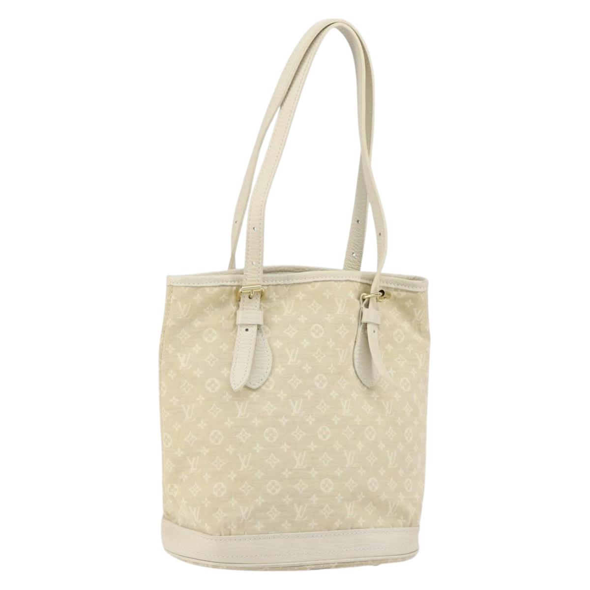 LOUIS VUITTON Monogram Mini Lin Bucket PM Shoulder Bag Dunne M95316 Auth 153514