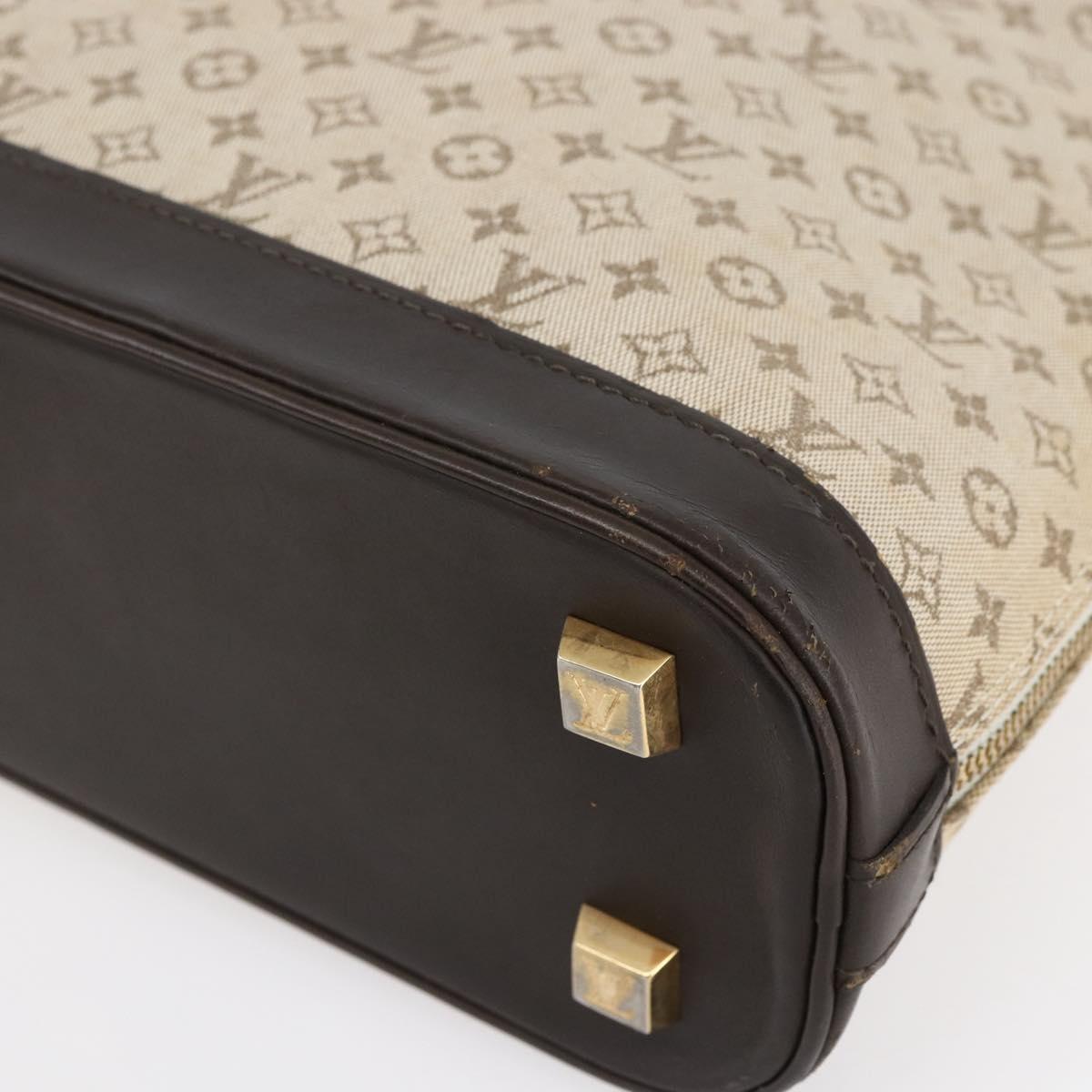 LOUIS VUITTON Monogram Mini Alma Haut Hand Bag Khaki M92203 LV Auth 153516