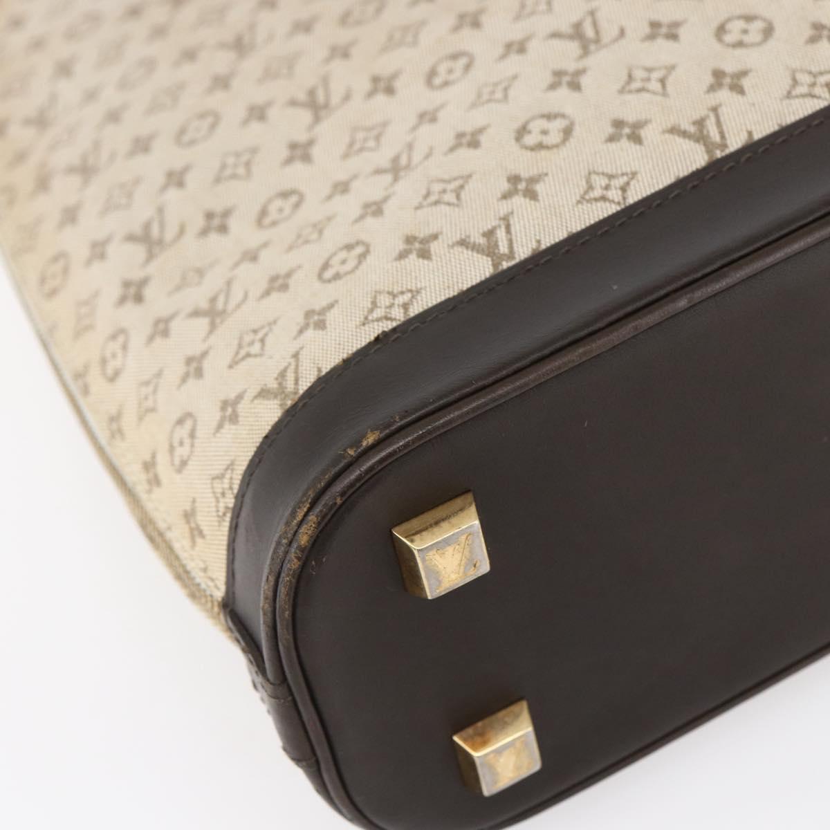 LOUIS VUITTON Monogram Mini Alma Haut Hand Bag Khaki M92203 LV Auth 153516