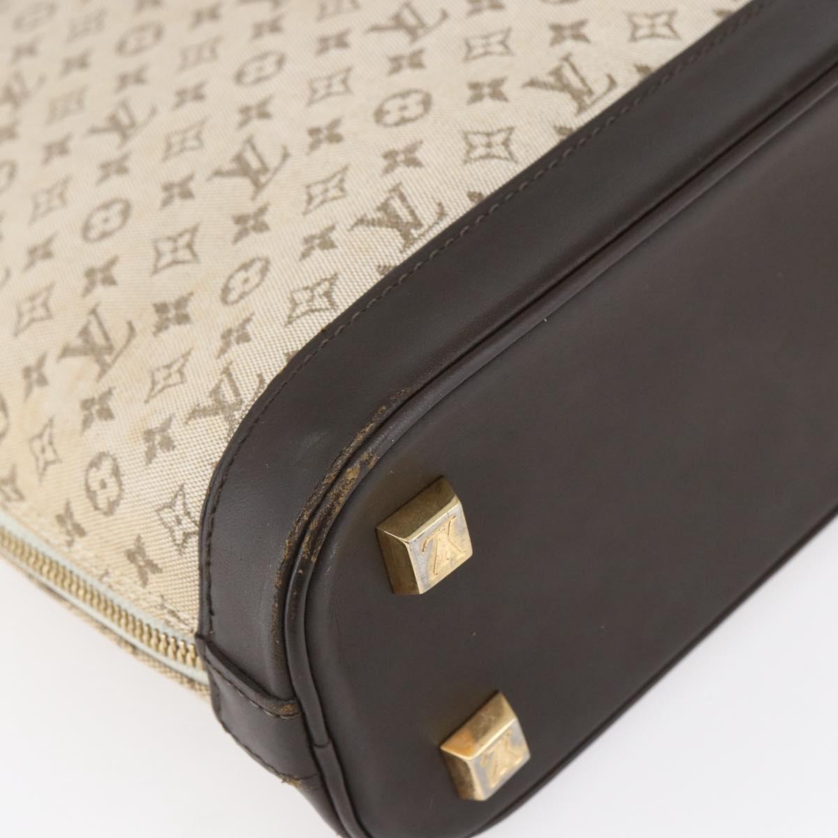 LOUIS VUITTON Monogram Mini Alma Haut Hand Bag Khaki M92203 LV Auth 153516