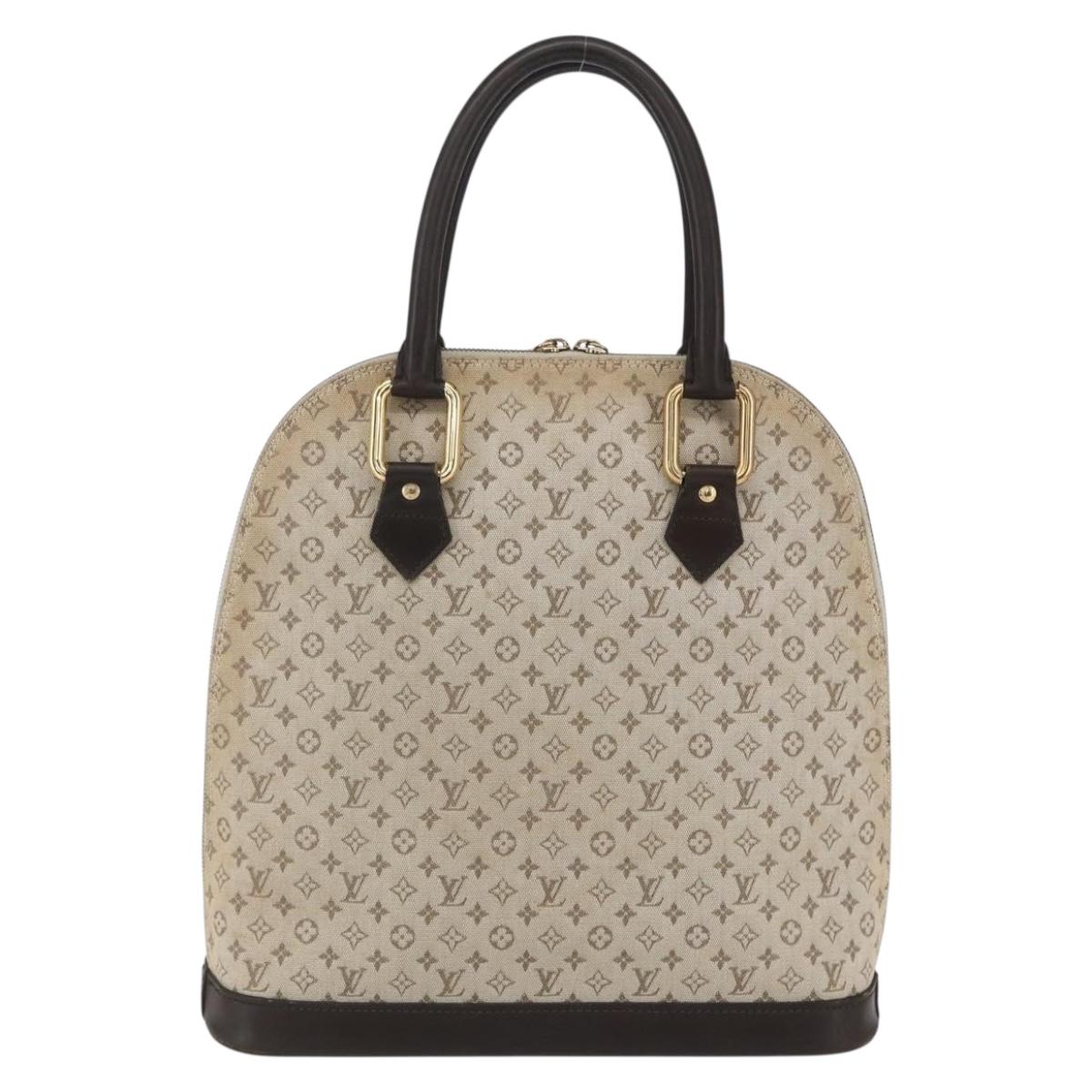 LOUIS VUITTON Monogram Mini Alma Haut Hand Bag Khaki M92203 LV Auth 153516