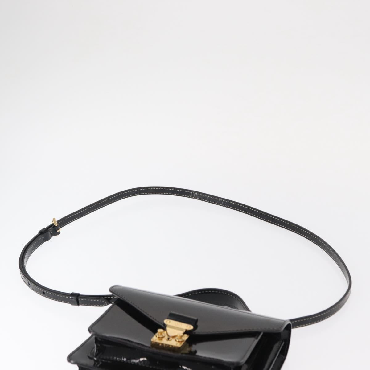 LOUIS VUITTON Vernis Monceau BB Hand Bag 2way Noir Manetic LV Auth 153517