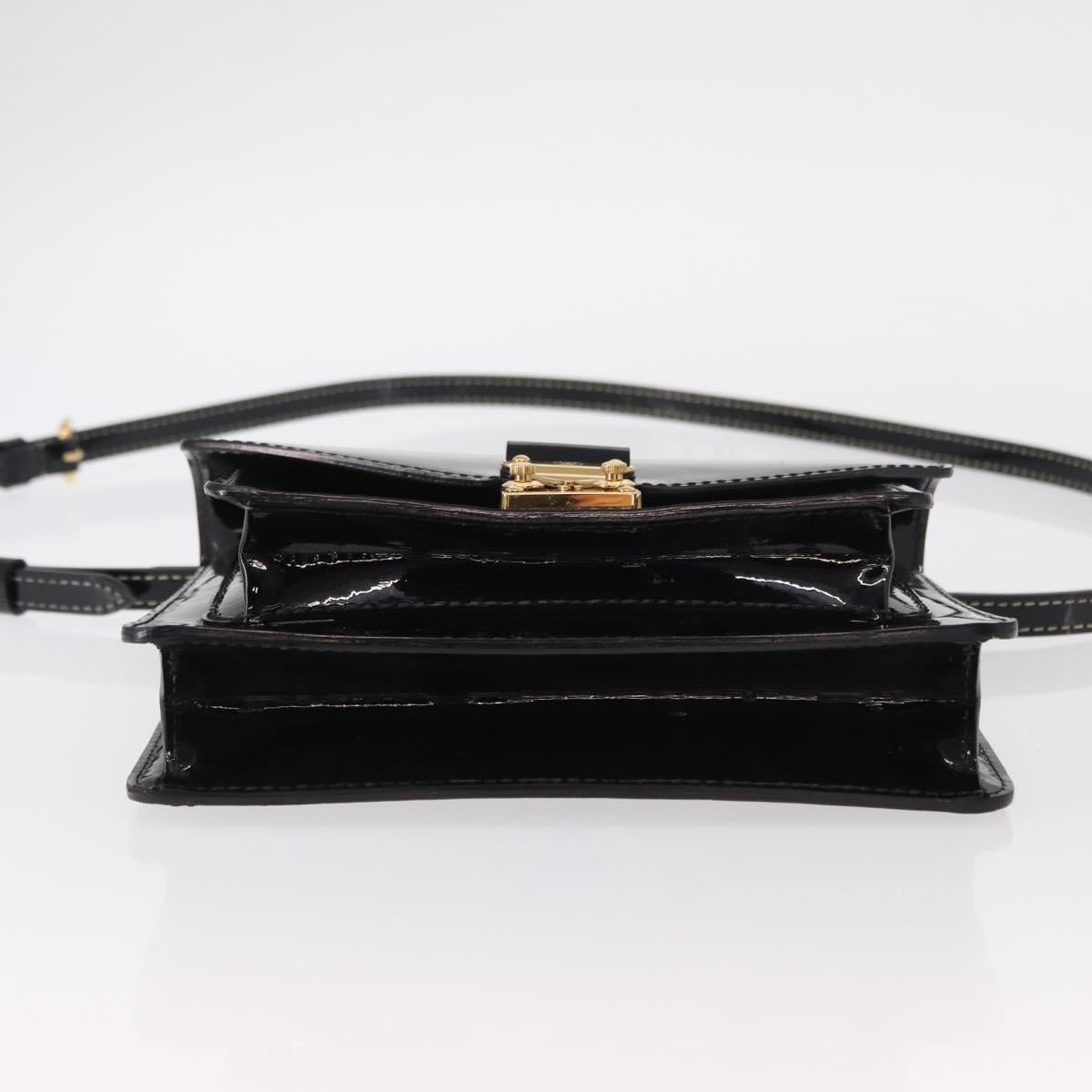 LOUIS VUITTON Vernis Monceau BB Hand Bag 2way Noir Manetic LV Auth 153517