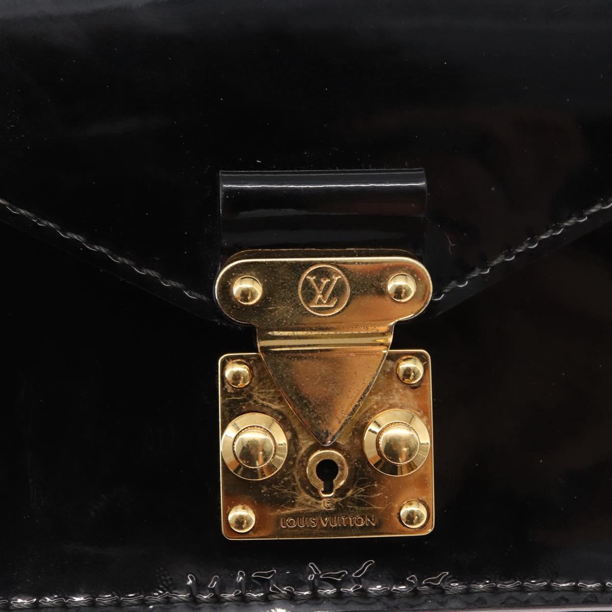 LOUIS VUITTON Vernis Monceau BB Hand Bag 2way Noir Manetic LV Auth 153517