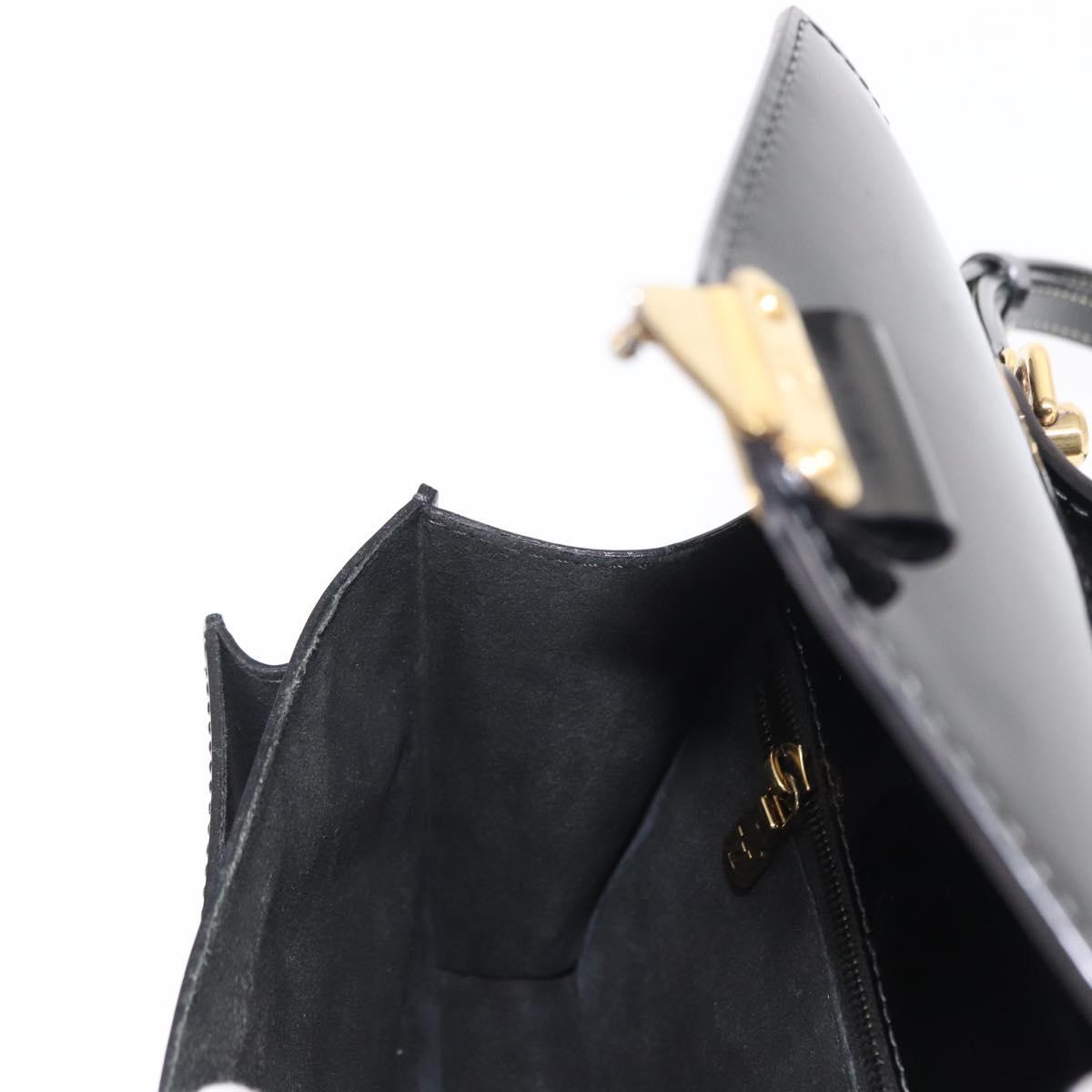 LOUIS VUITTON Vernis Monceau BB Hand Bag 2way Noir Manetic LV Auth 153517