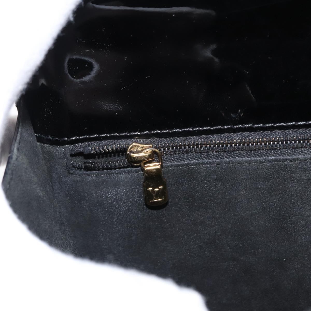 LOUIS VUITTON Vernis Monceau BB Hand Bag 2way Noir Manetic LV Auth 153517