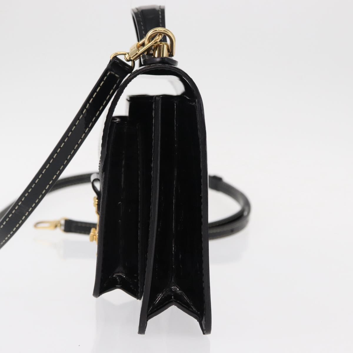 LOUIS VUITTON Vernis Monceau BB Hand Bag 2way Noir Manetic LV Auth 153517